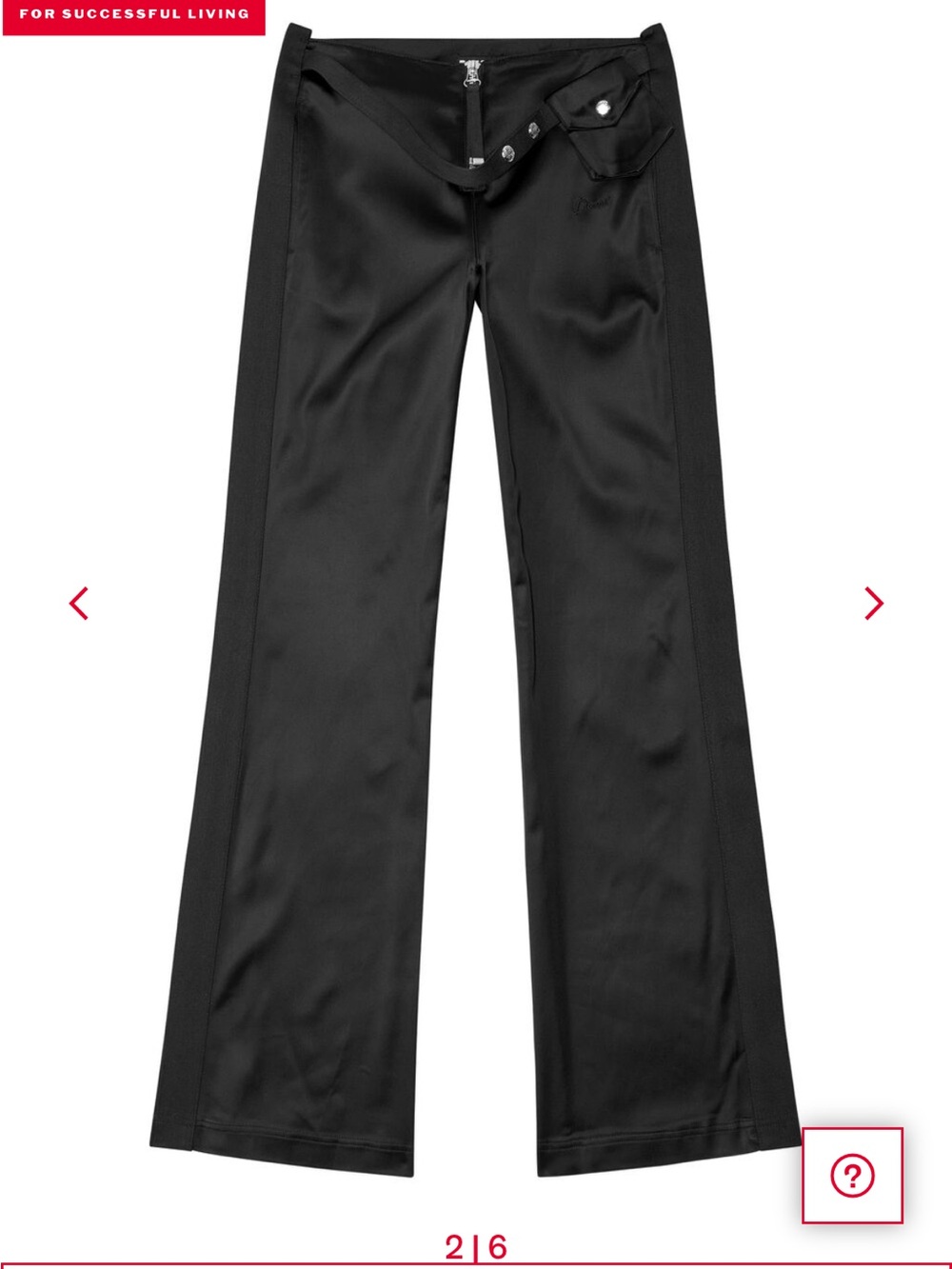 Low-rise Diesel Satin Dress Pants